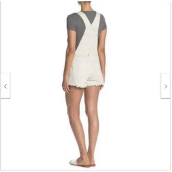 We The Free People Sunkissed Denim Short Overalls Jean Shortalls Zip Up - Picture 5 of 12